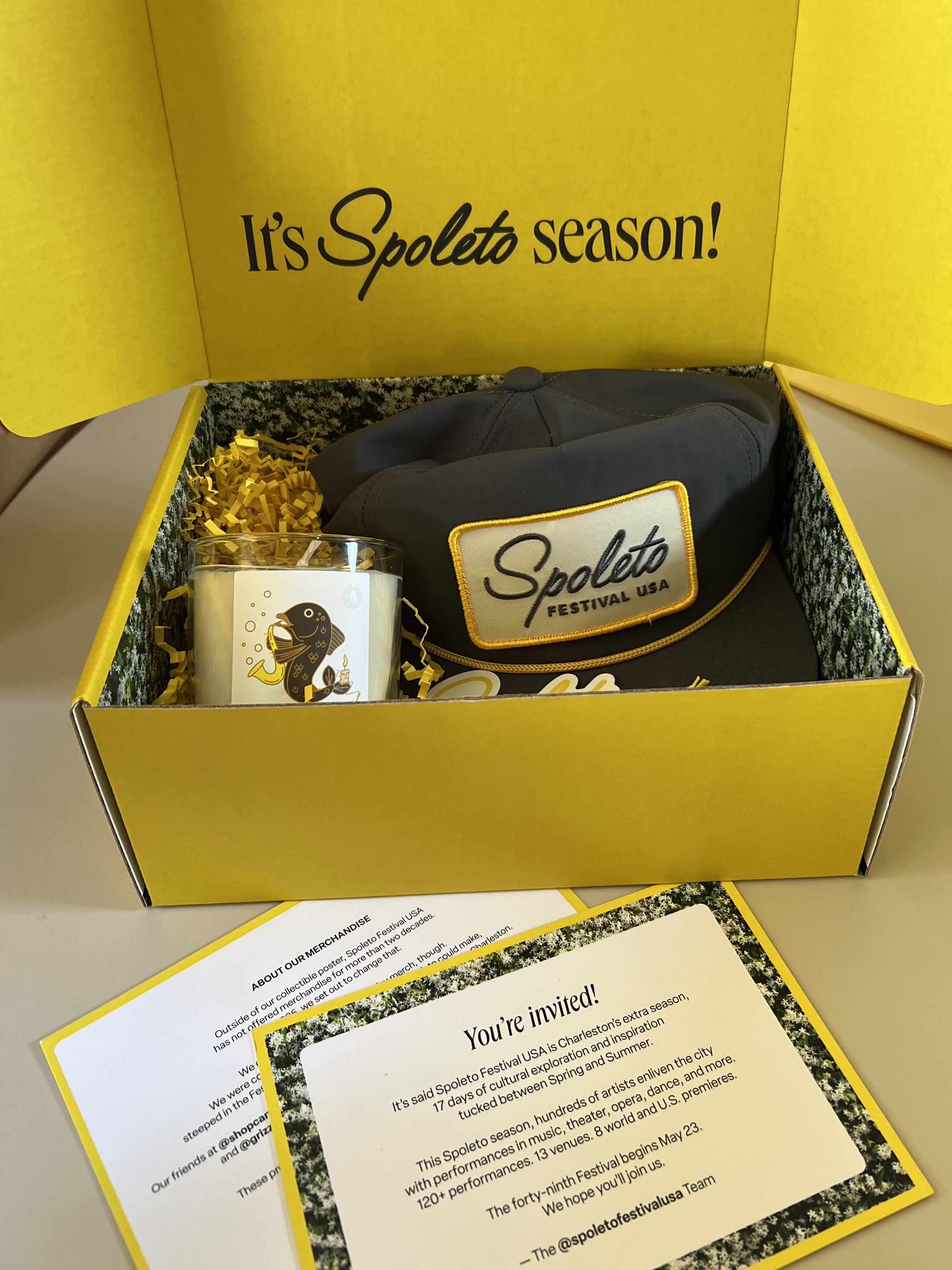 Spoleto Festival merch and PR box